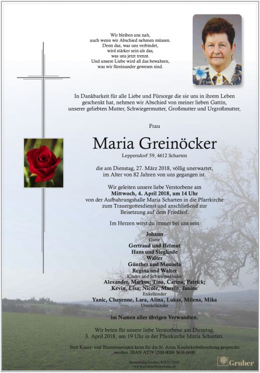 Maria Greinöcker (Scharten Kath.)