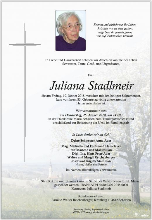 Juliana Stadlmeir (Scharten Kath.)