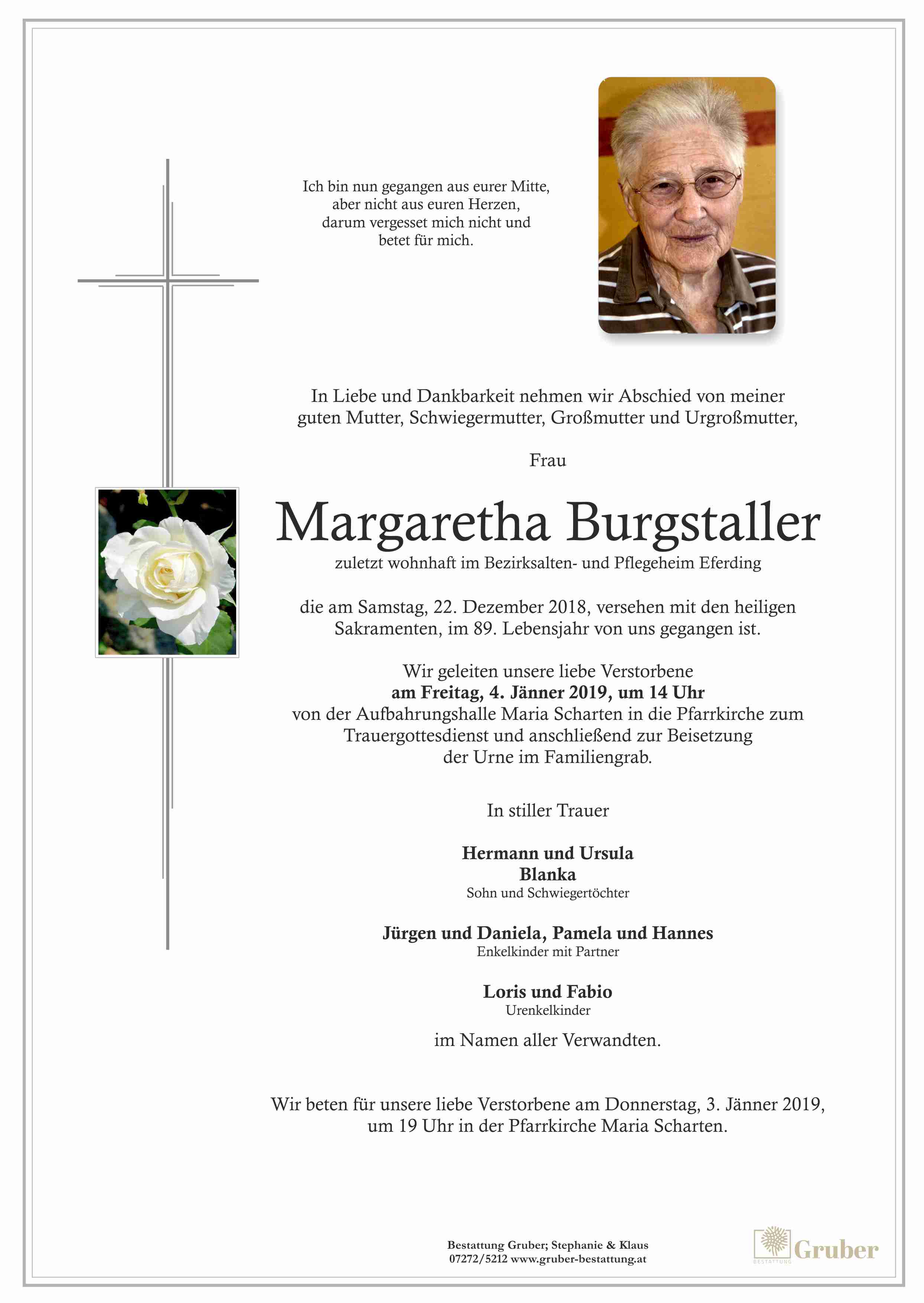 Margaretha Burgstaller (Scharten Kath.)