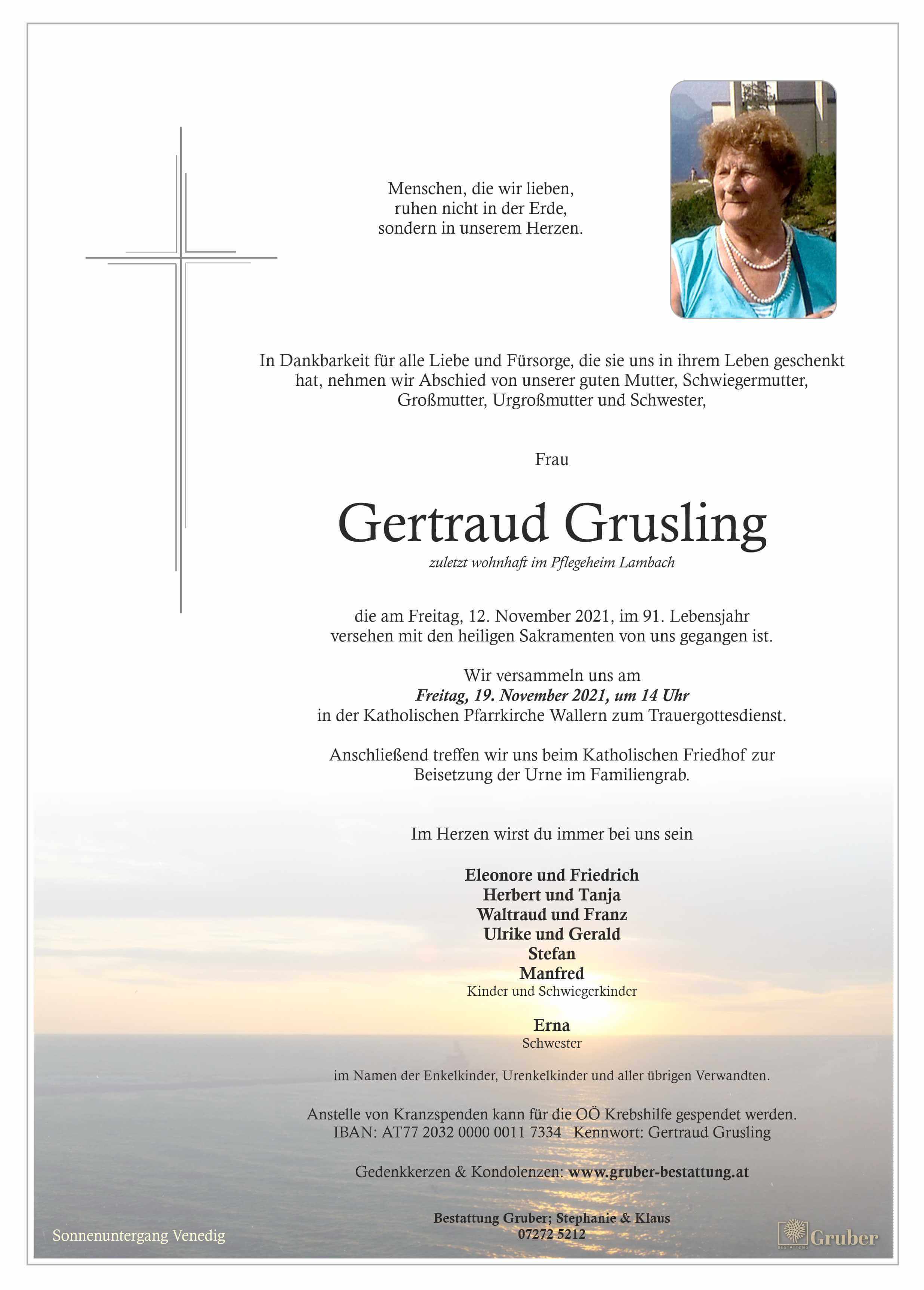 Gertraud Grusling (Wallern Kath)