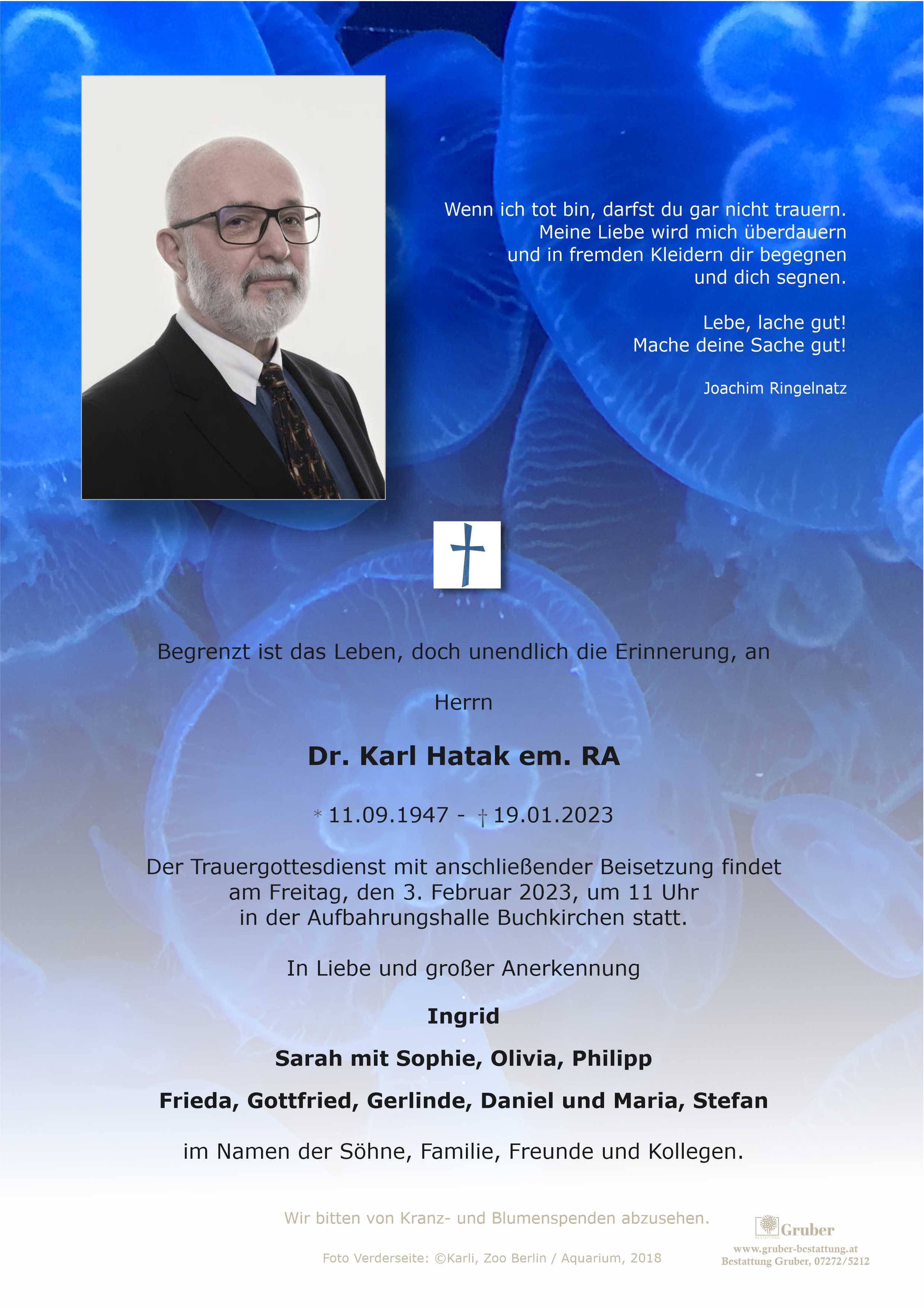 Dr. Karl Hatak em. RA (Buchkirchen)